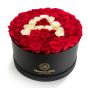 Giant box with 89 red and white roses