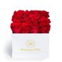 White box 17 red roses