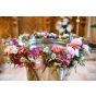 Crystal garland with hydrangea peonies