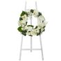Coroana funerara cu anthurium si trandafiri