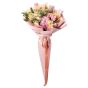Buchet de flori cu lalele roz si antirrhinum