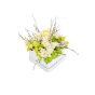 Box with white freesia and white buttercup