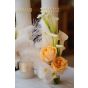 Baptism candle roses and orchids