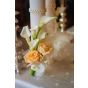 Baptism candle roses and orchids