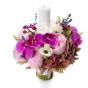 Orchid and hydrangea christening candle