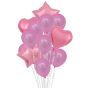 Set of pink helium balloons