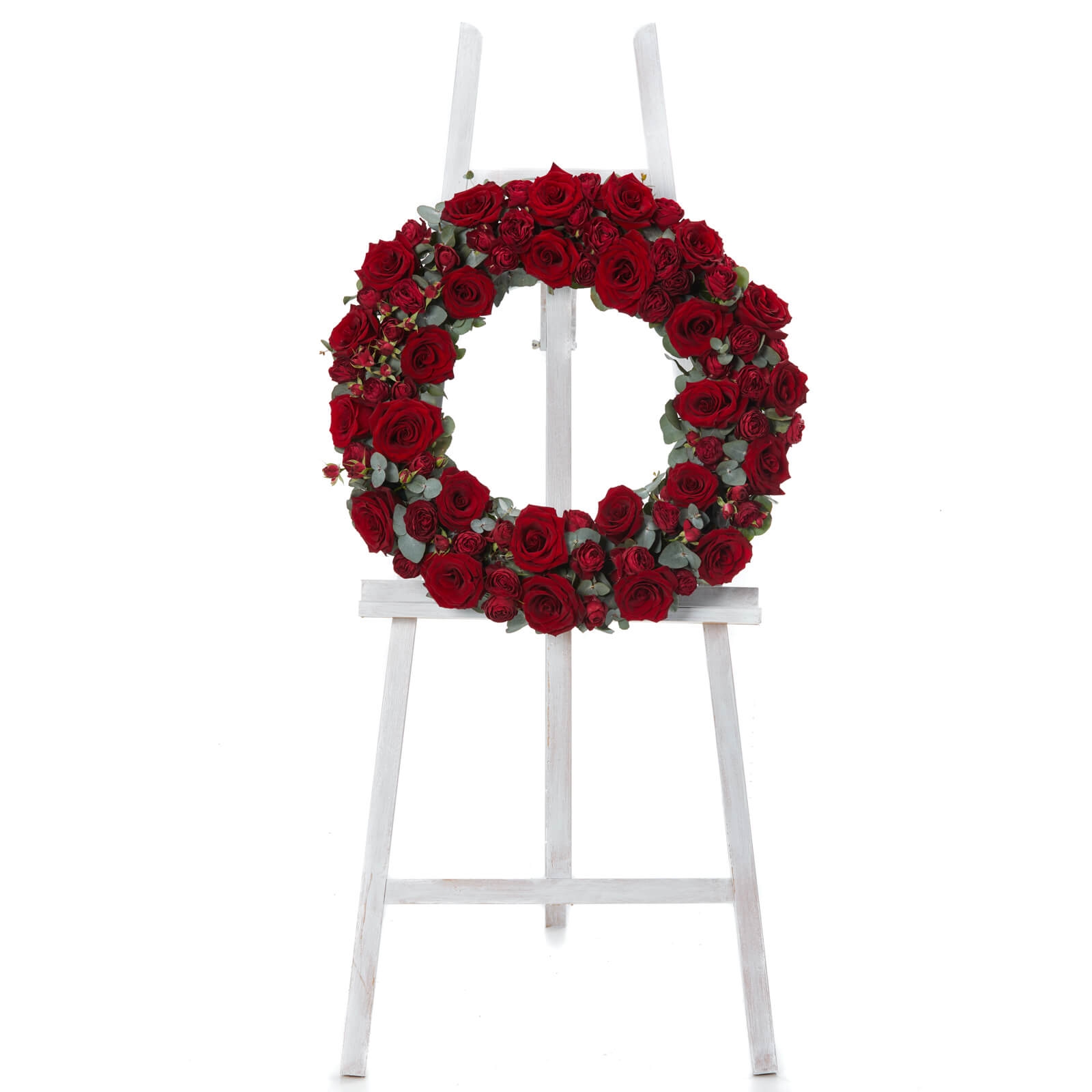 Coroana funerara cu trandafiri rosii - Minirosa|Trandafiri